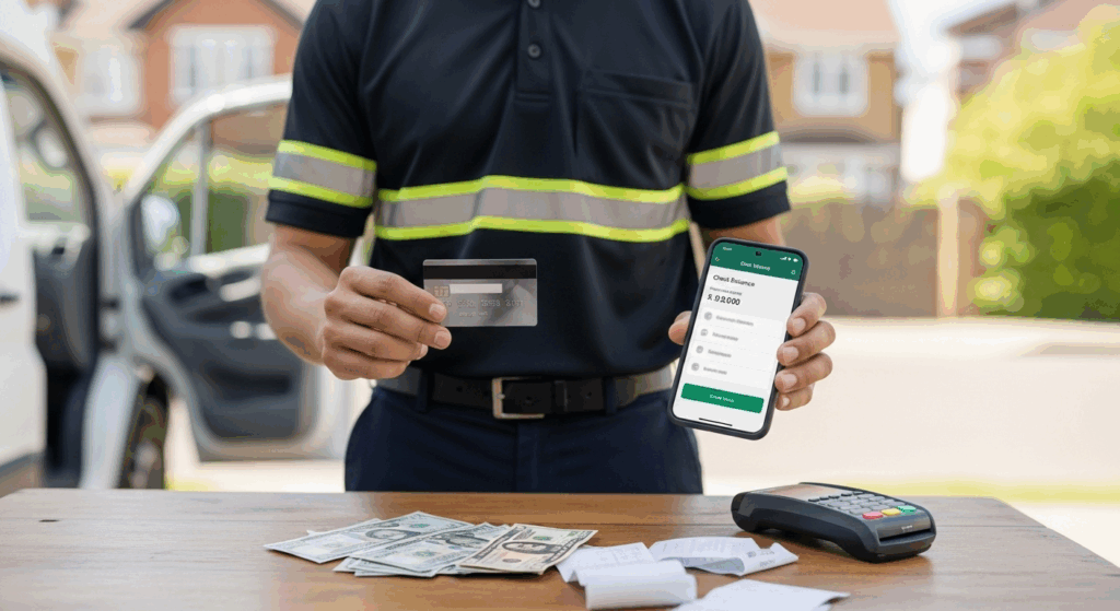 Gig worker using a debit card