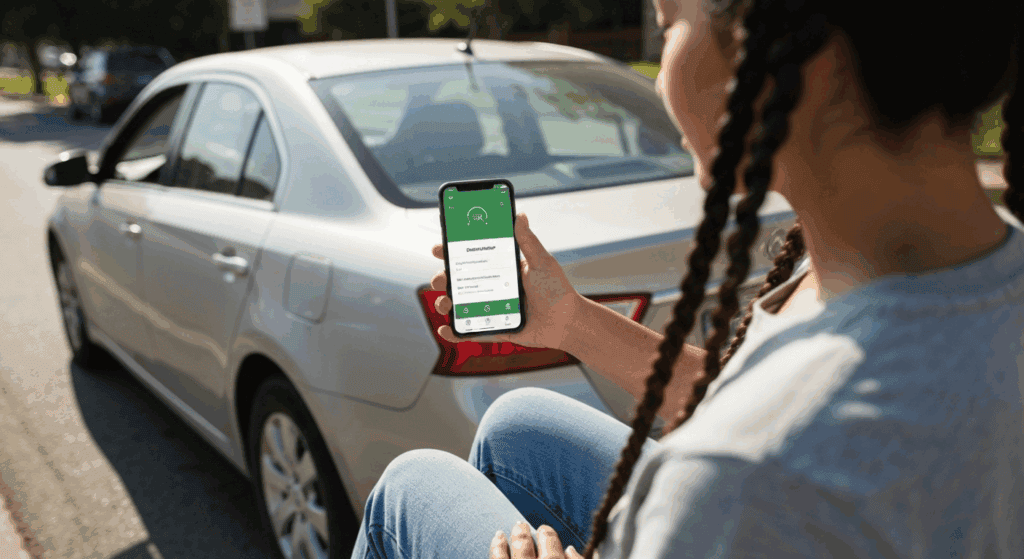 Using mileage tracking app
